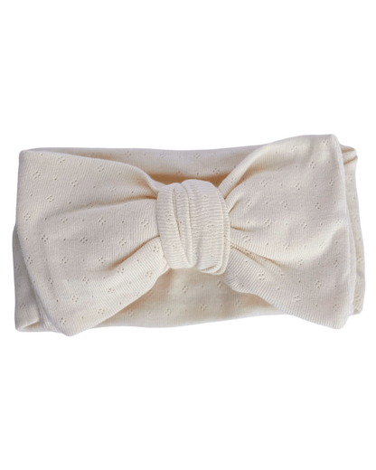 Messy Bow Headwrap - Cream