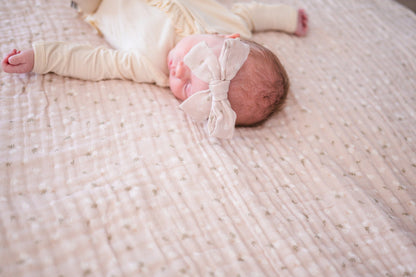 Muslin 6 Layer Blanket - White Tiny Floral