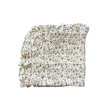 Muslin Swaddle Blanket - La La Floral Ruffle