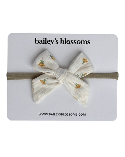 Nylon Bow - Yellow Floral