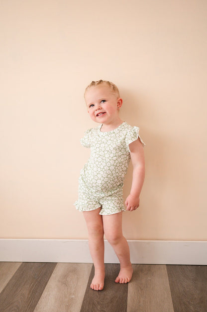 Two-Piece Short Set - Sage Ditsy Floral
