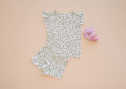 Two-Piece Short Set - Sage Ditsy Floral